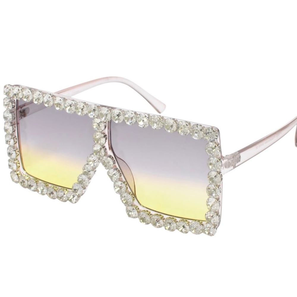 Rhinestone sunglasses, ombré lenses